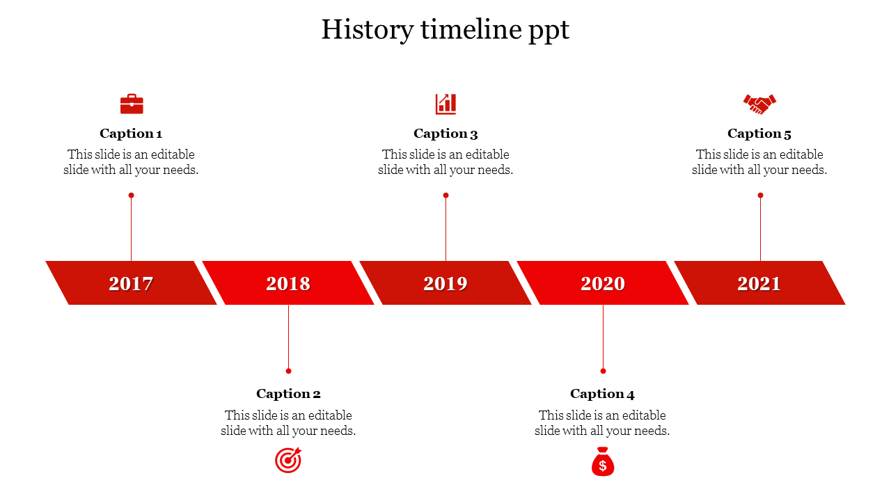 history timeline ppt-Red